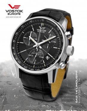 pnske hodinky Vostok - Europe  GAZ-14 Limouzine chrono tritium  6S30/5651174