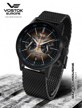 pnske hodinky Vostok - Europe  GAZ-14 Limouzine chrono VK64-560C601B